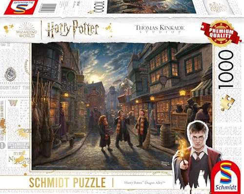 Schmidt Spiele 58548 Wizarding World, Harry Potter, Diagon Alley, Thomas Kinkade, 1000 Teile Puzzle, Mehrfarbig von Schmidt Spiele