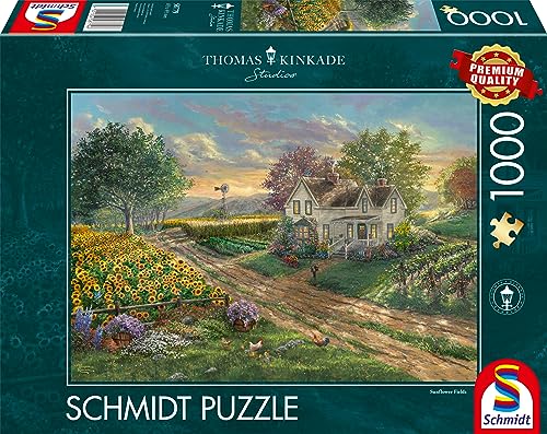 Schmidt Spiele 58779 Thomas Kinkade, Sonnenblumenfelder, 1000 Teile Puzzle von Schmidt Spiele
