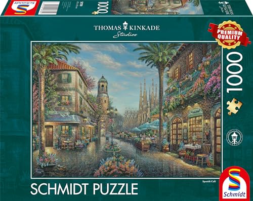 Schmidt Spiele 58780 Thomas Kinkade, Spanisches Straßencafé, 1000 Teile Puzzle, bunt von Schmidt