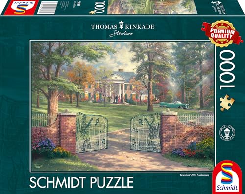 Schmidt Spiele 58783 Thomas Kinkade, Graceland 50th Anniversary, 1000 Teile Puzzle, bunt von Schmidt