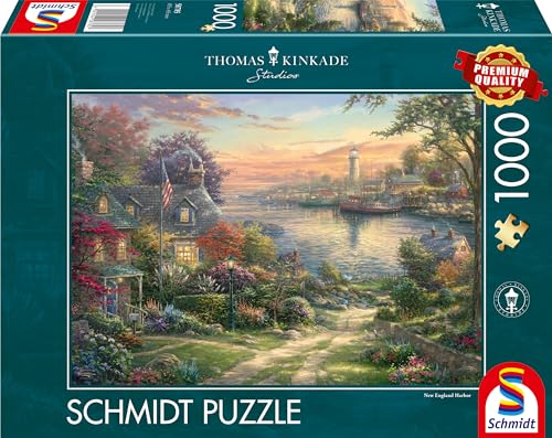 Schmidt Spiele 58785 Thomas Kinkade, New England Harbor, 1000 Teile Puzzle, bunt von Schmidt