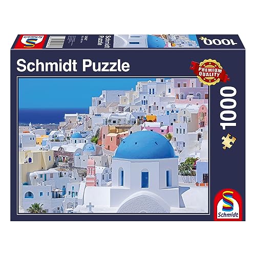 Schmidt Spiele 58947 Santorini, Kykladische Inseln, 1000 Teile Puzzle, Bunt von Schmidt Spiele