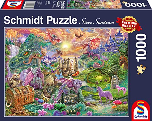 Schmidt Spiele 58966 Verzaubertes Drachenland, 1000 Teile Puzzle von Schmidt