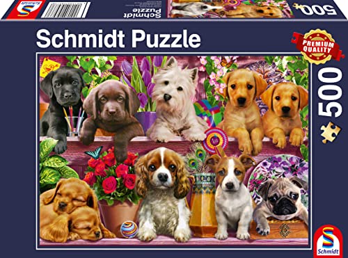 Schmidt Spiele Hunde im Regal, 500 Teile Puzzle von Schmidt