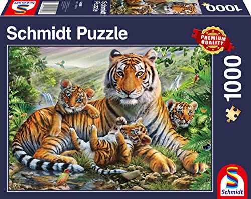 Schmidt Spiele 58986 Tiger und Welpen, 1000 Teile Puzzle von Schmidt