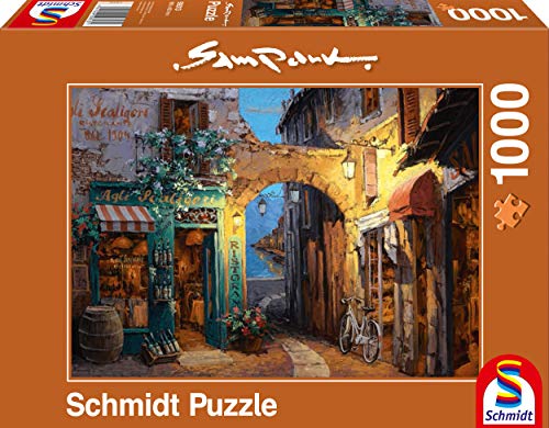 Schmidt Spiele 59313 Puzzle 59313-Sam Park, Gässchen am Comer See, 1000 Teile, Bunt von Schmidt