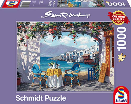 Schmidt Spiele 59396 Elefant, Maus 59396-Sam Park, Rendez-Vous auf Mykonos, Puzzle, 1000 Teile, Bunt von Schmidt Spiele