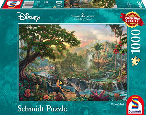 Schmidt Spiele 59473 Thomas Kinkade, Disney, Dschungelbuch, 1000 Teile Puzzle von Schmidt