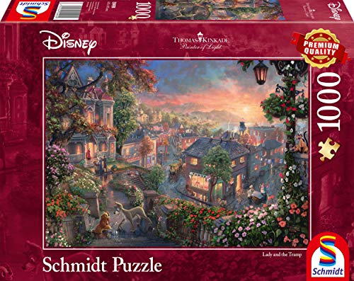 Schmidt Spiele 59490 Thomas Kinkade, Disney, Susi und Strolch, 1000 Teile Puzzle von Schmidt