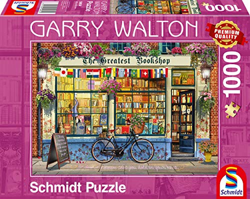 Schmidt Spiele 59604 Garry Walton, Buchhandlung, 1000 Teile Puzzle, Bunt von Schmidt