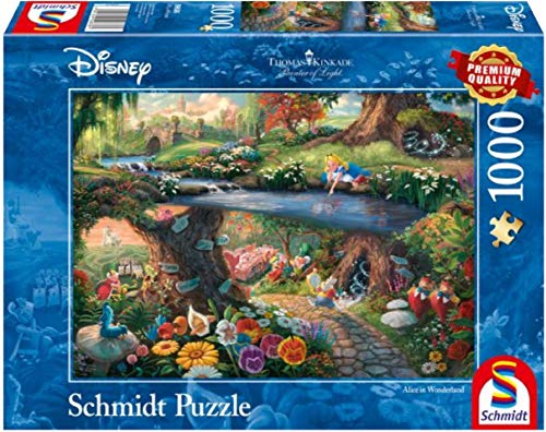 Schmidt Spiele 59636 Thomas Kinkade, Disney, Alice im Wunderland, 1000 Teile Puzzle von Schmidt