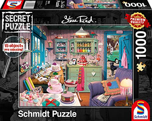 Schmidt Spiele 59653 Großmutters Stube, 1000 Teile Secret Puzzle von Schmidt