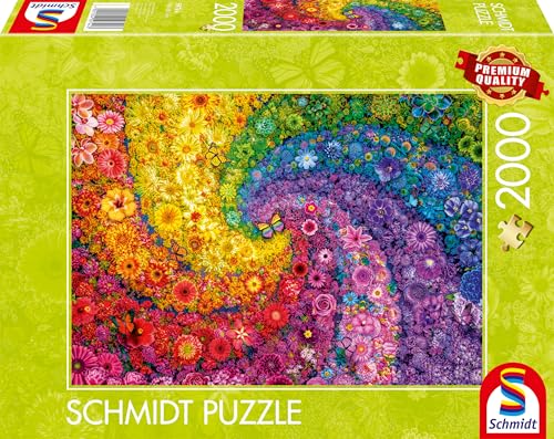 Schmidt Spiele 59744 Kunterbunter Blütenwirbel, 2000 Teile Puzzle von Schmidt