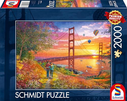 Schmidt Spiele 59773 Spaziergang zur Golden Gate Bridge, 2000 Teile Puzzle, bunt von Schmidt