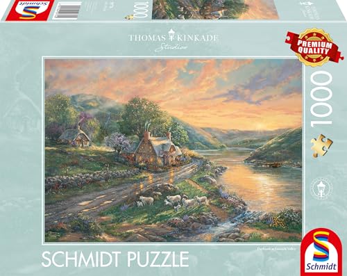 Schmidt Spiele 59774 Tagesanbruch im Emerald Valley, Thomas Kinkade, 1000 Teile Puzzle, Mehrfarbig von Schmidt