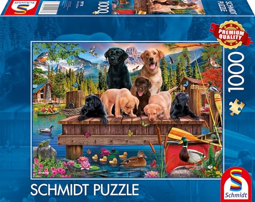 Schmidt Spiele 59778 Hundefamilie am See, 1000 Teile Puzzle, Mehrfarbig von Schmidt