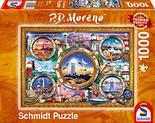 Schmidt Spiele 59902 Peter Moreno, Leuchttürme, 1.000 Teile Puzzle, Bunt von Schmidt