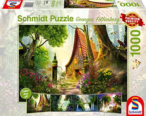 Schmidt Spiele 59909 House in The Glade Georgia Fellenberg, Haus auf der Lichtung, 1000 Teile Puzzle, bunt von Schmidt