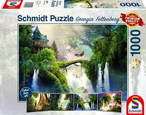 Schmidt Spiele 59911 Enchanted Spring Verzauberter Frühling Georgia Fellenberg, Verwunschene Quelle, 1000 Teile Puzzle, bunt von Schmidt