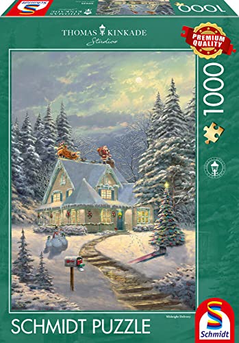 Schmidt Spiele 59935 Thomas Kinkade, Am Heiligabend, 1000 Teile Puzzle von Schmidt