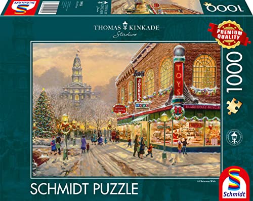 Schmidt Spiele 59936 Thomas Kinkade, Ein Weihnachtswunsch, 1000 Teile Puzzle von Schmidt