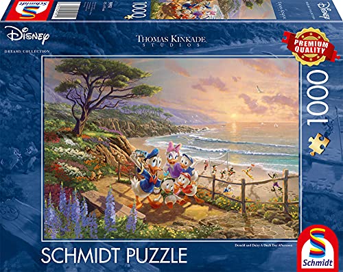 Schmidt Spiele 59951 Thomas Kinkade, Disney, Donald und Daisy am Strand, 1000 Teile Puzzle von Schmidt Spiele