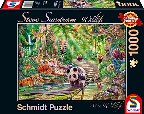 Schmidt Spiele 59962 Wildlife, Asiatische Tierwelt, 1000 Teile Puzzle von Schmidt