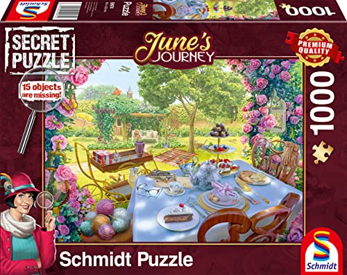 Schmidt Spiele 59974 Junes Journey, Tee im Garten, 1000 Teile Puzzle, Mehrfarbig von Schmidt