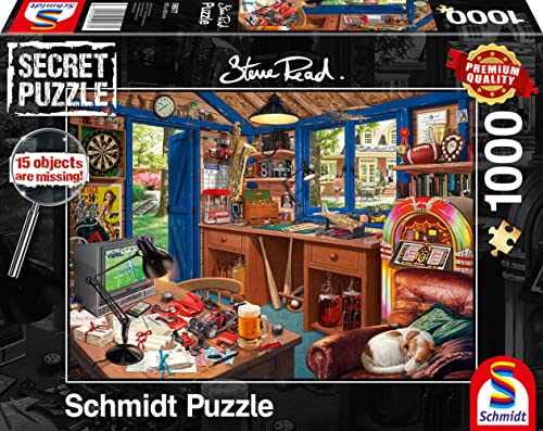 Schmidt Spiele 59977 Secret Puzzle, Vaters Werkstatt, 1000 Teile Puzzle von Schmidt