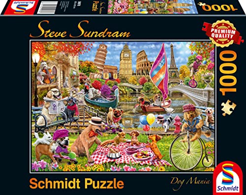 Schmidt Spiele 59978 Steve Subdram, Hundewahnsinn, 1000 Teile Puzzle von Schmidt