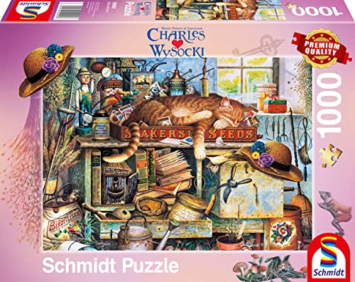 Schmidt Spiele 59992 Charles Wysocki, Remington, der Gärtner, 1000 Teile Puzzle, Mehrfarbig, Einheitsgröße von Schmidt