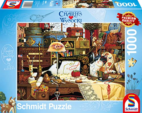 Schmidt Spiele 59993 Charles Wysocki, Maggie, die Chaotin, 1000 Teile Puzzle, Mehrfarbig, one Size von Schmidt