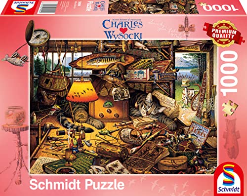 Schmidt Spiele 59994 Charles Wysocki, Max in den Adirondacks Mountains, 1000 Teile Puzzle, Mehrfarbig, S von Schmidt Spiele