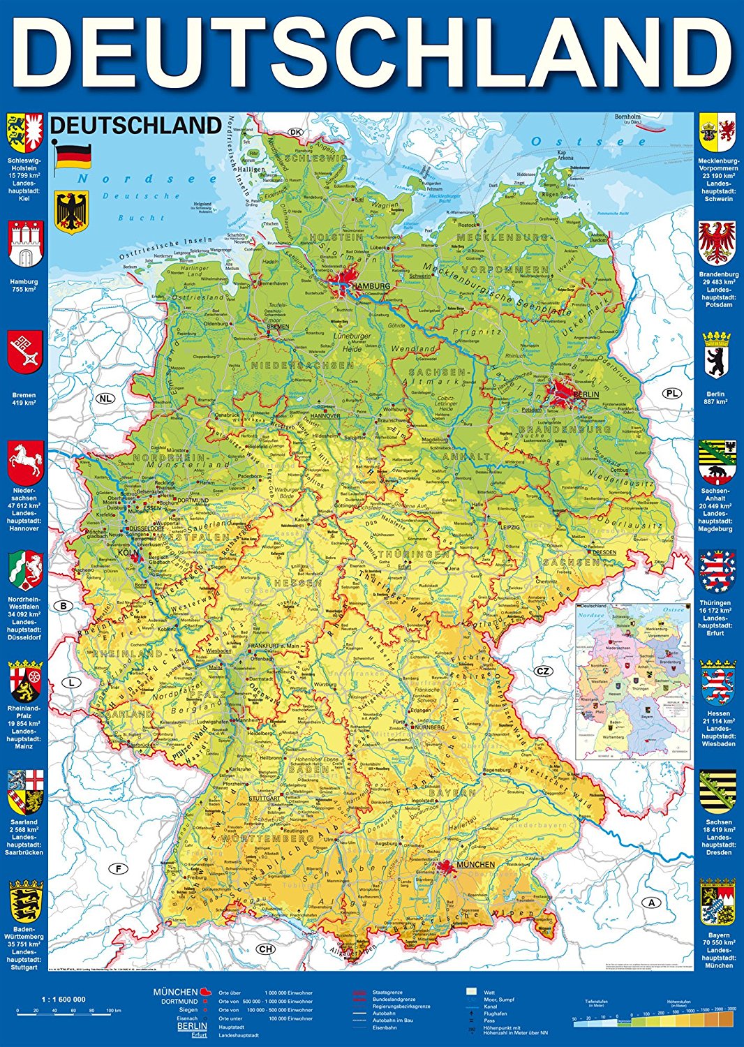 Schmidt Spiele Deutschlandkarte 1000 Teile Puzzle Schmidt-Spiele-58287 von Schmidt Spiele