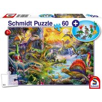 Schmidt Spiele - Dinosaurier, 60 Teile, mit Add-on, Dinosaurier-Figuren-Set von Schmidt Spiele