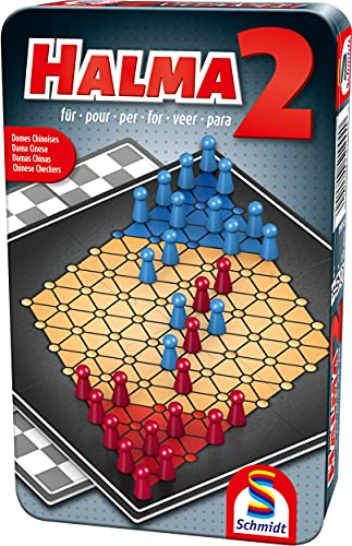 Schmidt Spiele 51444 Halma für 2, Bring Mich mit Spiel in der Metalldose von Schmidt