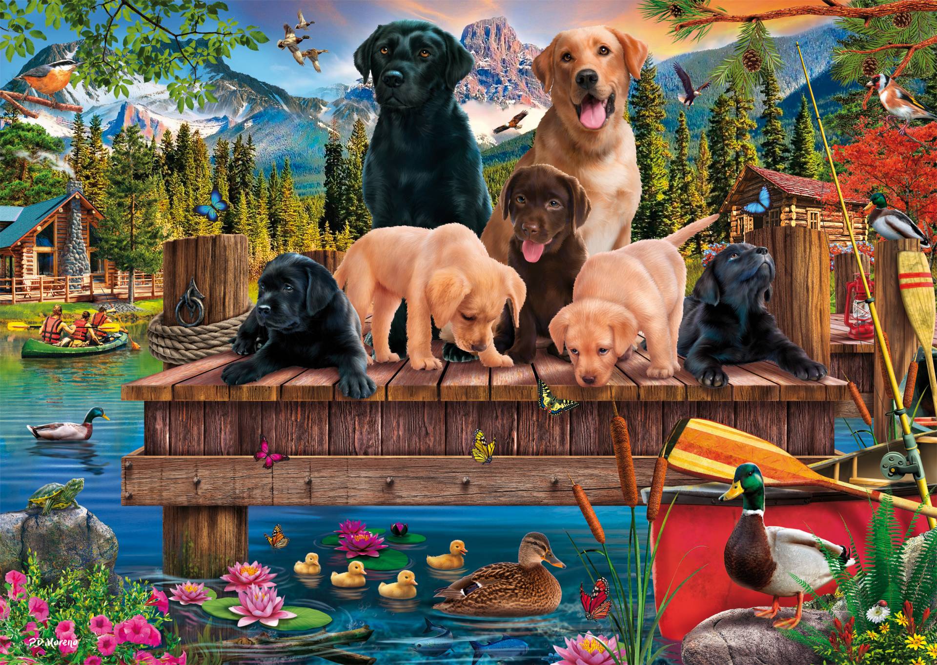 Schmidt Spiele Hundefamilie am See 1000 Teile Puzzle Schmidt-Spiele-59778 von Schmidt Spiele