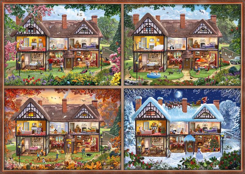 Schmidt Spiele Jahreszeiten Haus 2000 Teile Puzzle Schmidt-Spiele-58345 von Schmidt Spiele