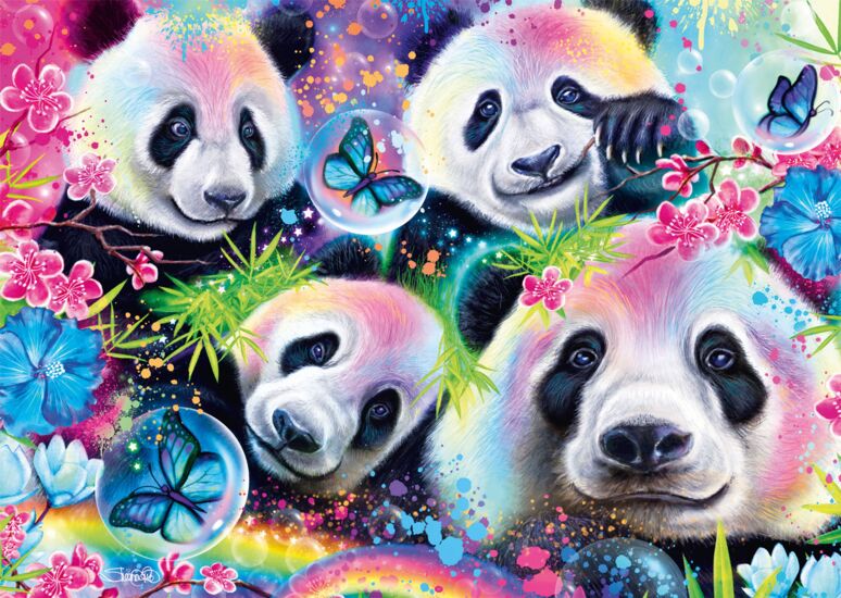 Schmidt Spiele Neon Blumen-Pandas 1000 Teile Puzzle Schmidt-Spiele-58516 von Schmidt Spiele