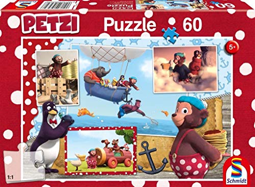 Schmidt Spiele Puzzle 56232 Petzi, Nur Fliegen ist schöner, 60 Teile Kinderpuzzle, bunt von Schmidt