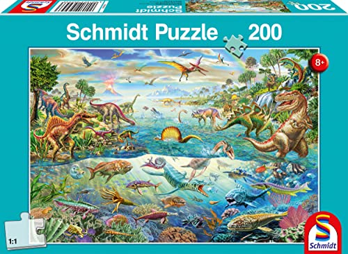 Schmidt Spiele 56253 Entdecke die Dinosaurier, 200 Teile Kinderpuzzle von Schmidt