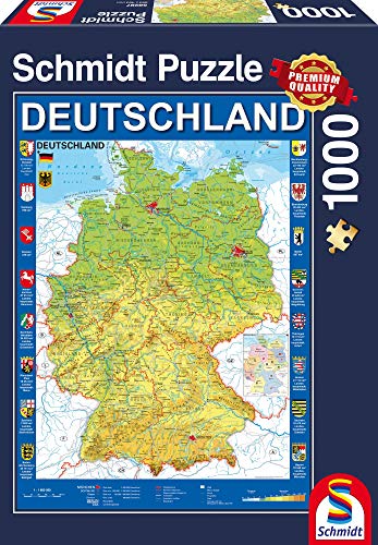 Schmidt Spiele Puzzle 58287 Deutschlandkarte, 1.000 Teile Puzzle von Schmidt