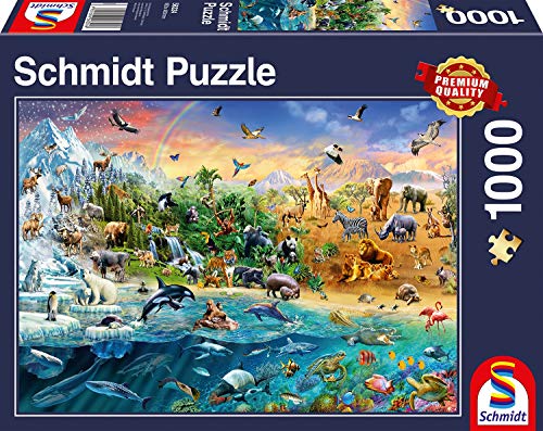 Schmidt Spiele 58324 Die Welt der Tiere, 1000 Teile Puzzle von Schmidt Spiele