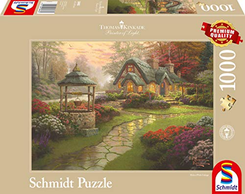 Schmidt Spiele Puzzle 58463 - Thomas Kinkade, Haus mit Brunnen, 1.000 Teile Puzzle von Schmidt