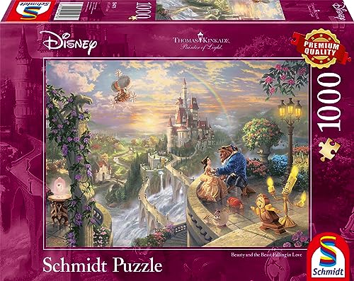 Schmidt Spiele Puzzle 59475 - Thomas Kinkade, Disney Die Schöne und das Biest, 1.000 Teile Puzzle[Exklusiv bei Amazon] von Schmidt