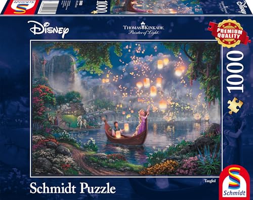 Schmidt Spiele 59480 Thomas Kinkade, Disney, Rapunzel, 1000 Teile Puzzle, single, Meerkleurig von Schmidt