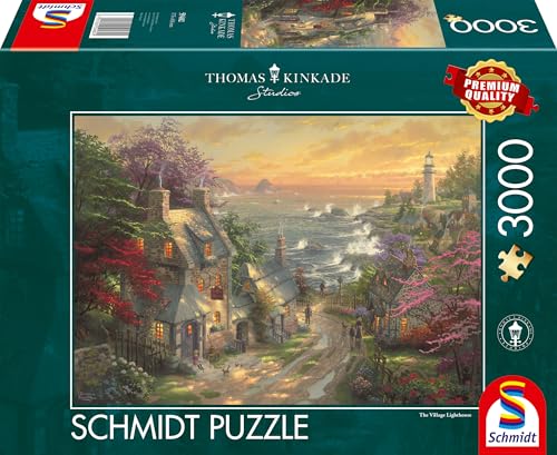 Schmidt Spiele 59482 Thomas Kinkade, Dörfchen am Leuchtturm, 3000 Teile Puzzle von Schmidt Spiele