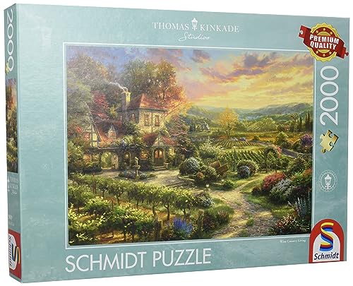 Schmidt Spiele Puzzle 59629 Thomas Kinkade, Weinbergen, 2000 Puzzle Teile, bunt von Schmidt