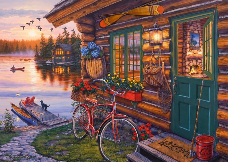 Schmidt Spiele Seehütte mit Fahrrad 1000 Teile Puzzle Schmidt-Spiele-58531 von Schmidt Spiele