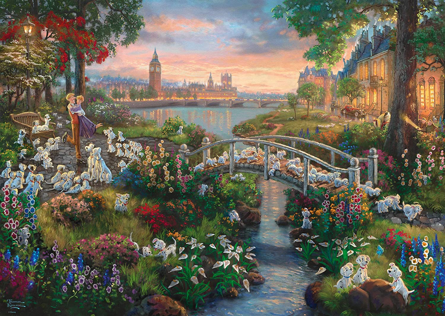 Schmidt Spiele Thomas Kinkade, Disney, 101 Dalmatiner 1000 Teile Puzzle Schmidt-Spiele-59489 von Schmidt Spiele